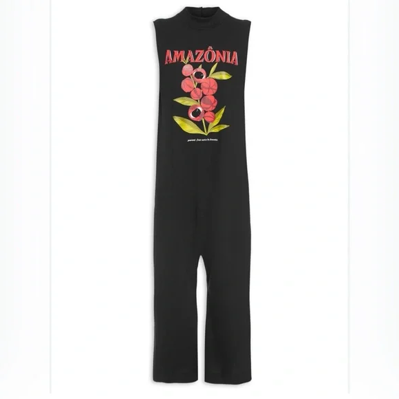 NWT Rare Farm Rio the Macacão Saruel Amazônia black jumpsuit size P (S) - Picture 2 of 7